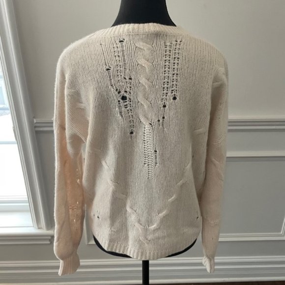 360 Cashmere Lea Distressed Cream Sweater Size XS - Picture 5 of 5